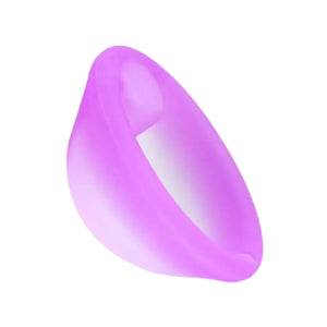 Purple silicone cup on a gradient background